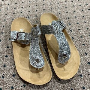 Mudd Silver Glitter Kids Sandals